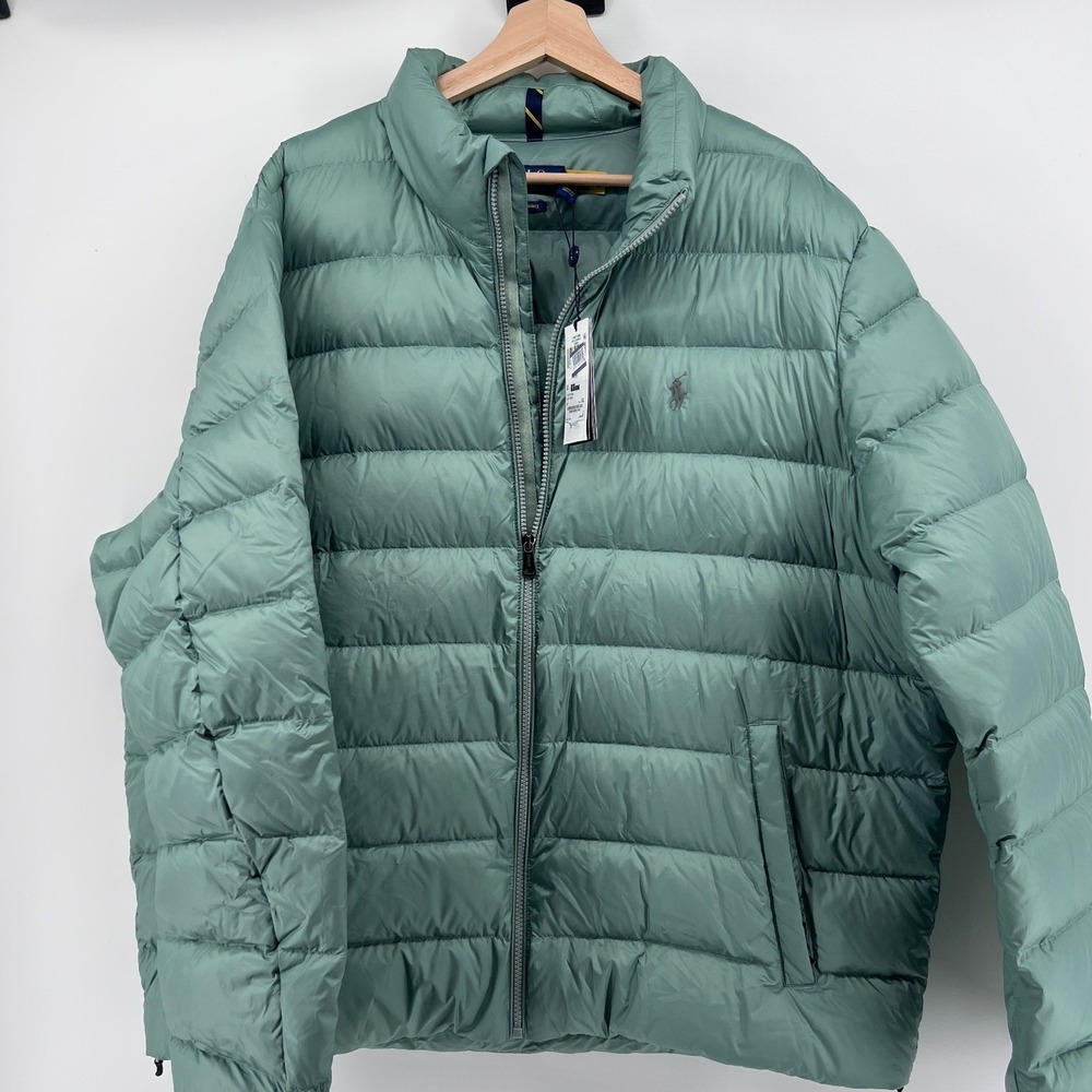 NWT Polo Ralph Lauren Colden Packable Down Puffer Jacket Sage Green XXL
